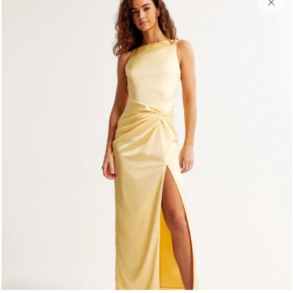 Abercrombie & Fitch Satin Yellow Dress